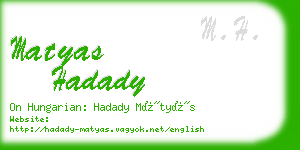 matyas hadady business card